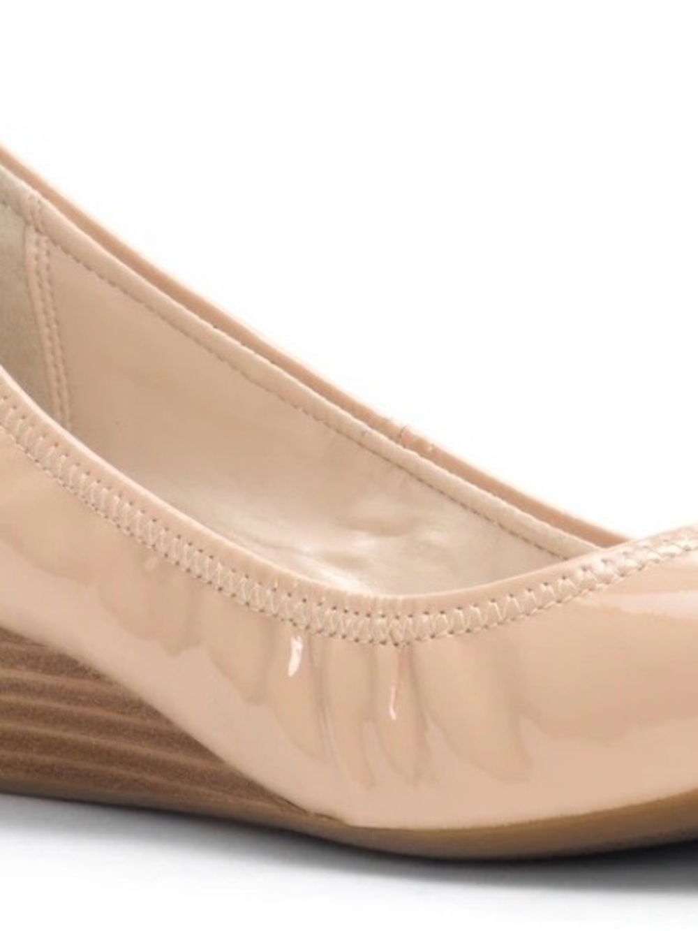 Women's Nude Patent Wedge Ballet Flat